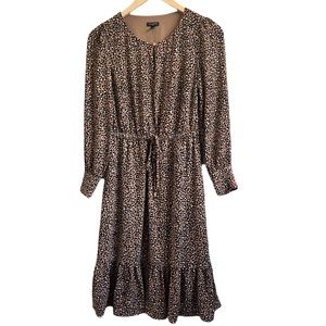 Talbots SOFT LEOPARD PRINT FIT & FLARE DRESS Size 4 Petite